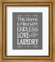 Framed Endless Love and Laundry - Gray