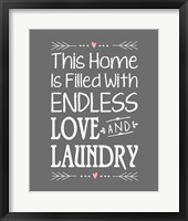 Framed Endless Love and Laundry - Gray