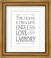 Framed Endless Love and Laundry - White