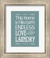 Framed Endless Love and Laundry - Blue