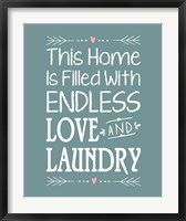 Framed Endless Love and Laundry - Blue