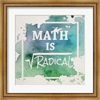 Framed Math Is Radical Watercolor Splash Green
