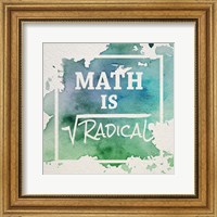 Framed Math Is Radical Watercolor Splash Green