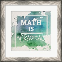 Framed Math Is Radical Watercolor Splash Green