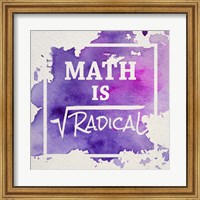 Framed Math Is Radical Watercolor Splash Purple