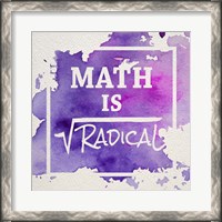 Framed Math Is Radical Watercolor Splash Purple