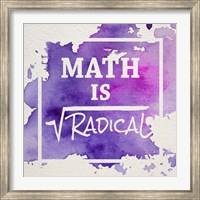 Framed Math Is Radical Watercolor Splash Purple