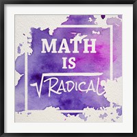 Framed Math Is Radical Watercolor Splash Purple