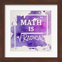 Framed Math Is Radical Watercolor Splash Purple