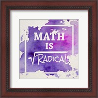Framed Math Is Radical Watercolor Splash Purple