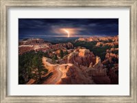 Framed Lightning Over Bryce Canyon