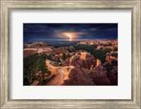 Framed Lightning Over Bryce Canyon