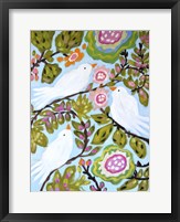 Framed Sweet Love Birds I