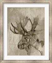 Framed Sepia Moose