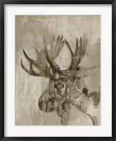 Sepia Moose Framed Print