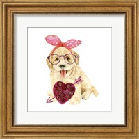 Framed Valentine Puppy IV