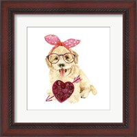 Framed Valentine Puppy IV