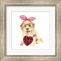 Framed Valentine Puppy IV
