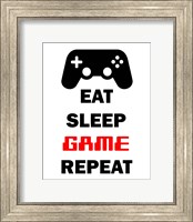 Framed Eat Sleep Game Repeat  - White