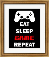 Framed Eat Sleep Game Repeat  - Black