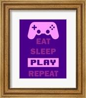 Framed Eat Sleep Game Repeat  - Purple