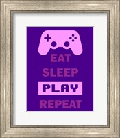 Framed Eat Sleep Game Repeat  - Purple