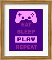 Framed Eat Sleep Game Repeat  - Purple