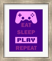 Framed Eat Sleep Game Repeat  - Purple