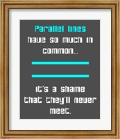 Framed Math Joke  - Gray and Cyan