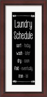 Framed Laundry Schedule  - Black