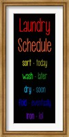 Framed Laundry Schedule  - Rainbow