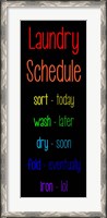 Framed Laundry Schedule  - Rainbow