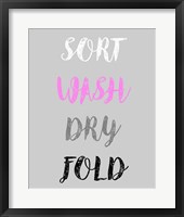 Framed Sort Wash Dry Fold  - Gray and Pink