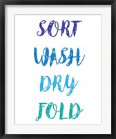 Framed Sort Wash Dry Fold  - White and Blue