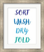 Framed Sort Wash Dry Fold  - White and Blue