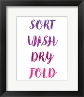 Framed Sort Wash Dry Fold  - White and Purple