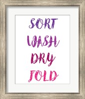Framed Sort Wash Dry Fold  - White and Purple
