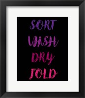 Framed Sort Wash Dry Fold  - Black and Purple