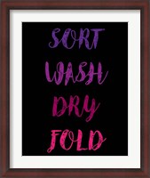 Framed Sort Wash Dry Fold  - Black and Purple