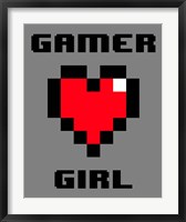 Framed Gamer Girl  - Gray