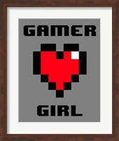 Framed Gamer Girl  - Gray