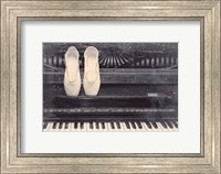 Framed Ballet Shoes And Piano Old Photo Style Dust and Scratches