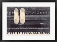 Framed Ballet Shoes And Piano Old Photo Style Dust and Scratches