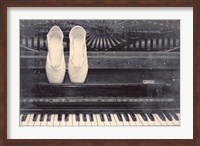 Framed Ballet Shoes And Piano Old Photo Style Dust and Scratches