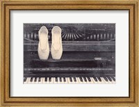 Framed Ballet Shoes And Piano Old Photo Style Dust and Scratches