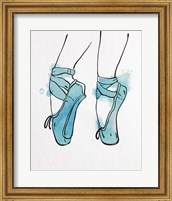 Framed Ballet Shoes En Pointe Blue Watercolor Part I