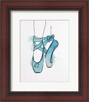 Framed Ballet Shoes En Pointe Blue Watercolor Part III
