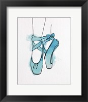 Framed Ballet Shoes En Pointe Blue Watercolor Part III