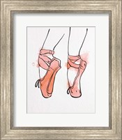 Framed Ballet Shoes En Pointe Orange Watercolor Part I