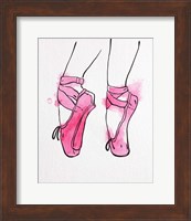 Framed Ballet Shoes En Pointe Pink Watercolor Part I